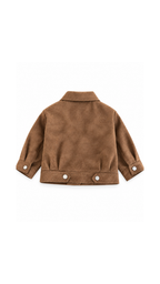 Suede-Look Biker Jacket – Camel Brown Boy's jacket
