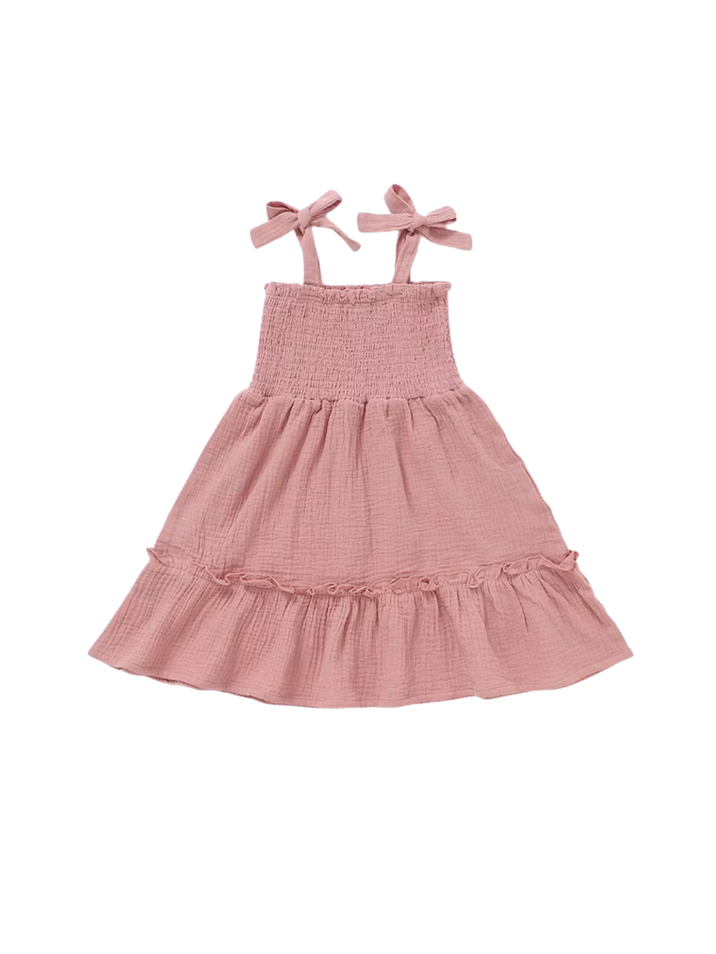 Smocked Bow-Strap Sundress Dress