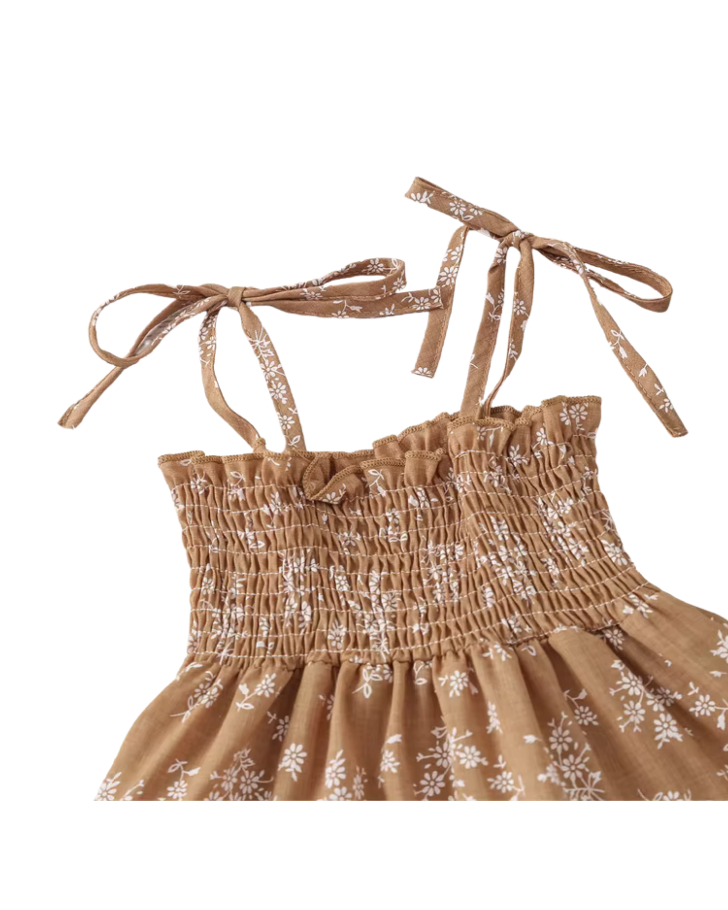 Toddler Girls' Floral Tie-Strap Smocked Tiered Dress