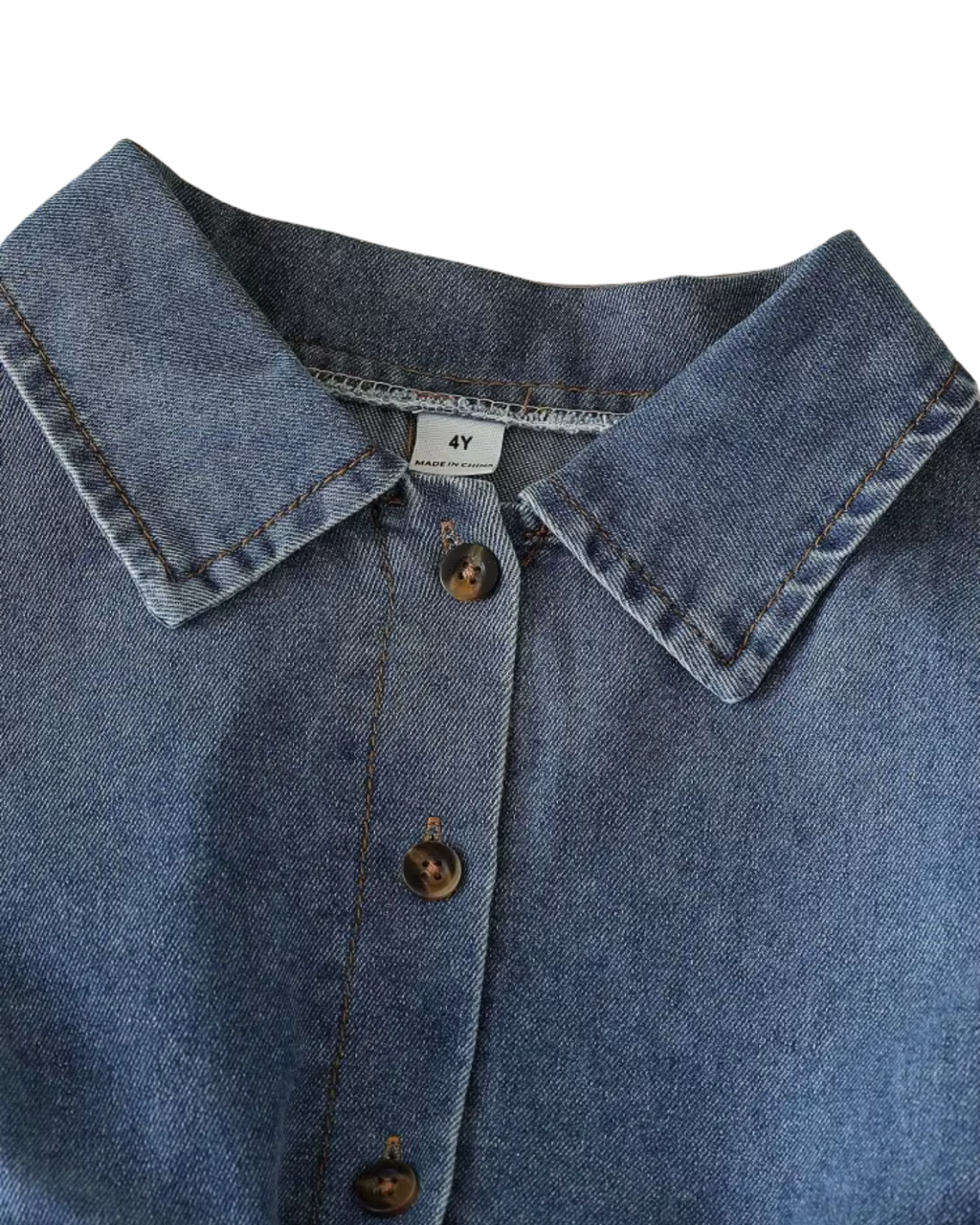 Classic Short-Sleeve Denim Shirt Dress