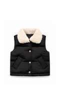 Sherpa-Collar Padded  Girl's Vest