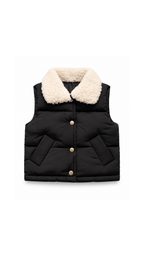 Sherpa-Collar Padded  Girl's Vest