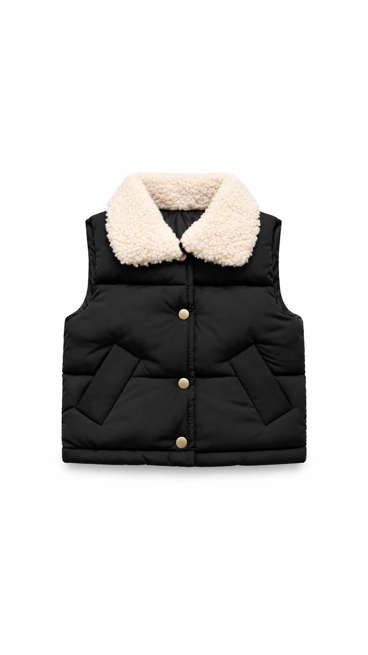 Sherpa-Collar Padded  Girl's Vest