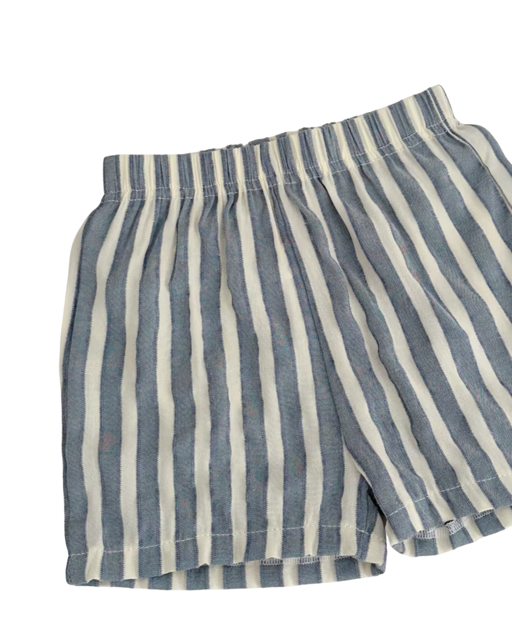 Embroidered Fish Top & Striped Shorts Boy's Set