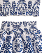 Floral Print Ruffled Skirt & Crop Top Girl's Set