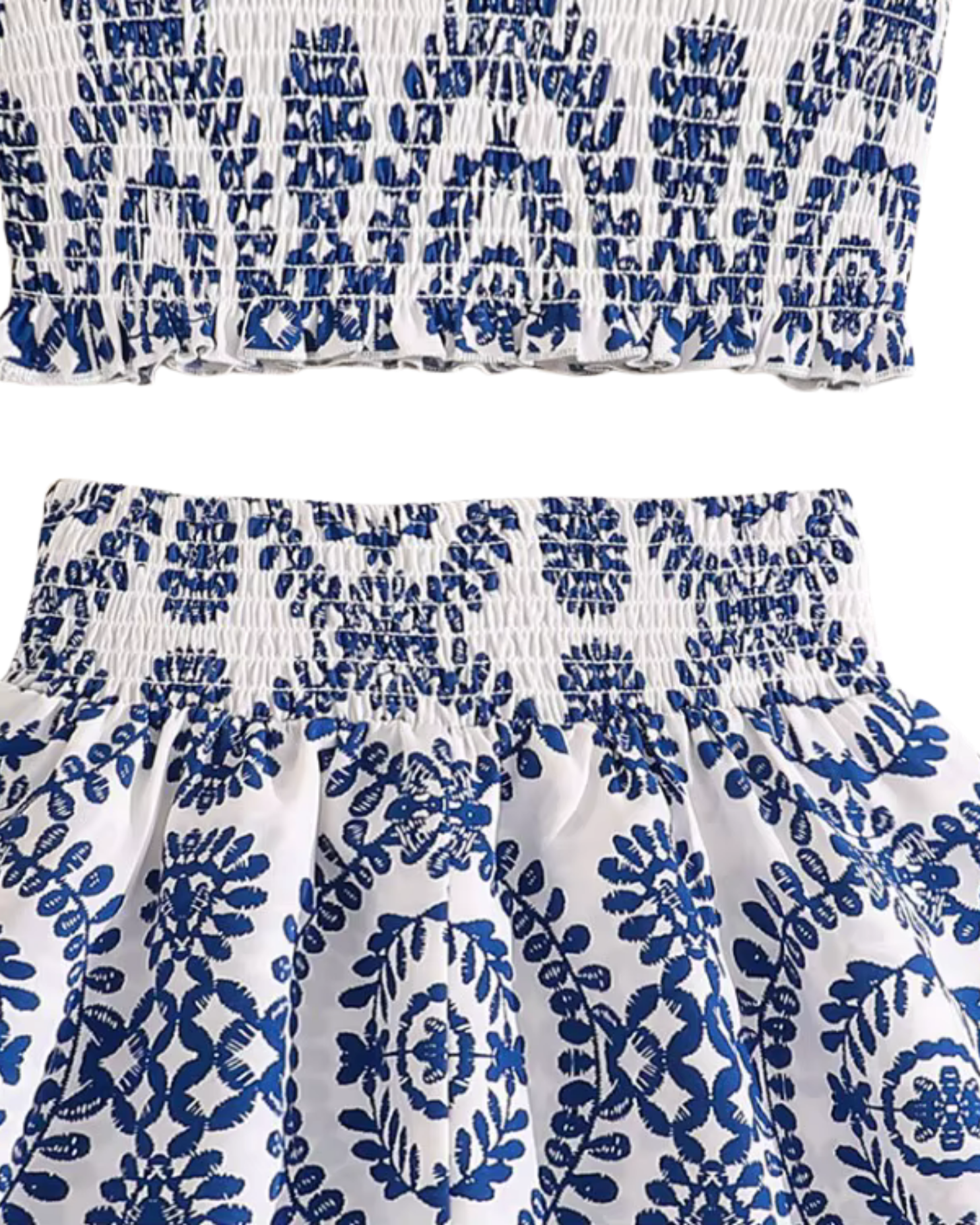 Floral Print Ruffled Skirt & Crop Top Girl's Set