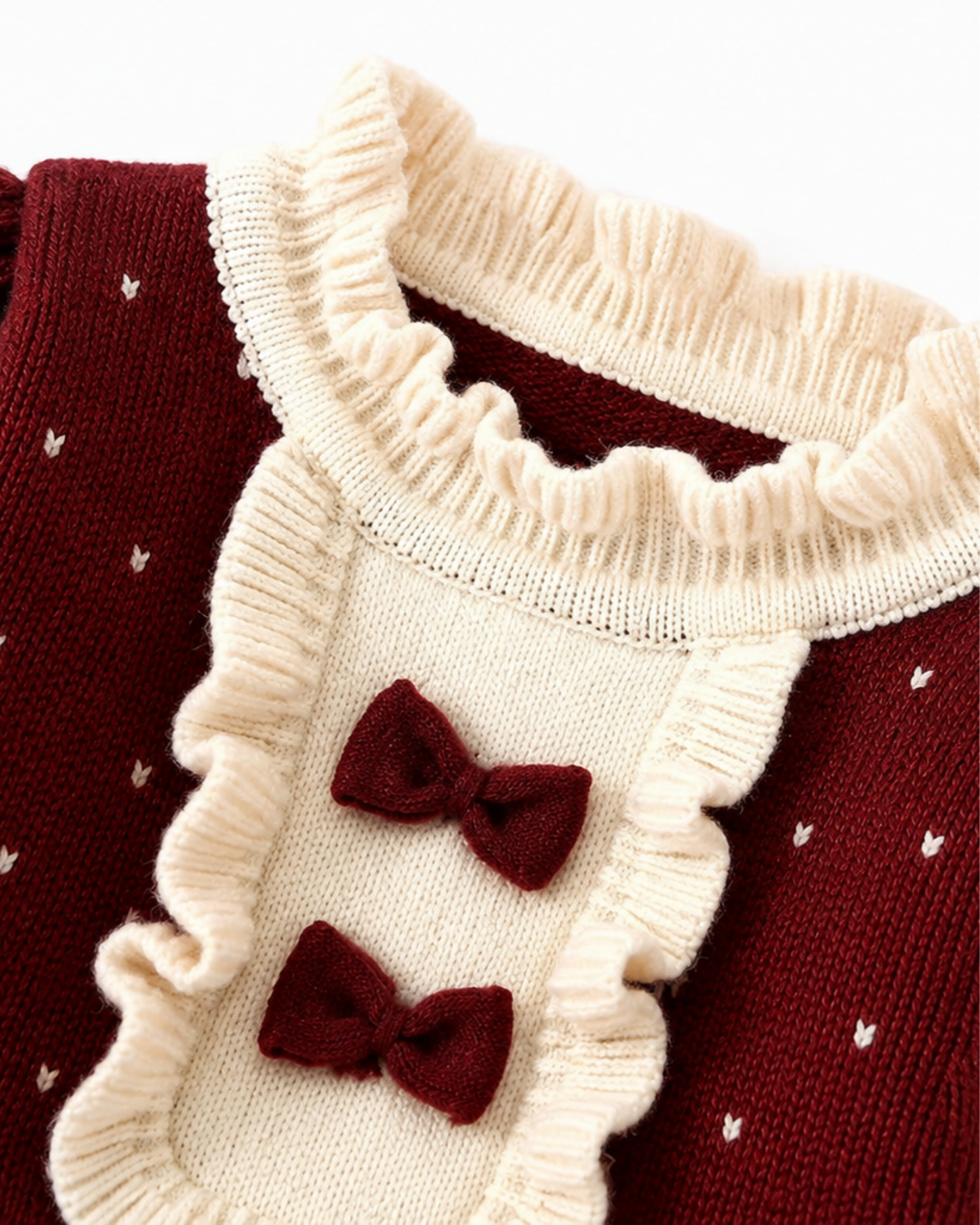 Bow-Detail Knitted Girls Dress