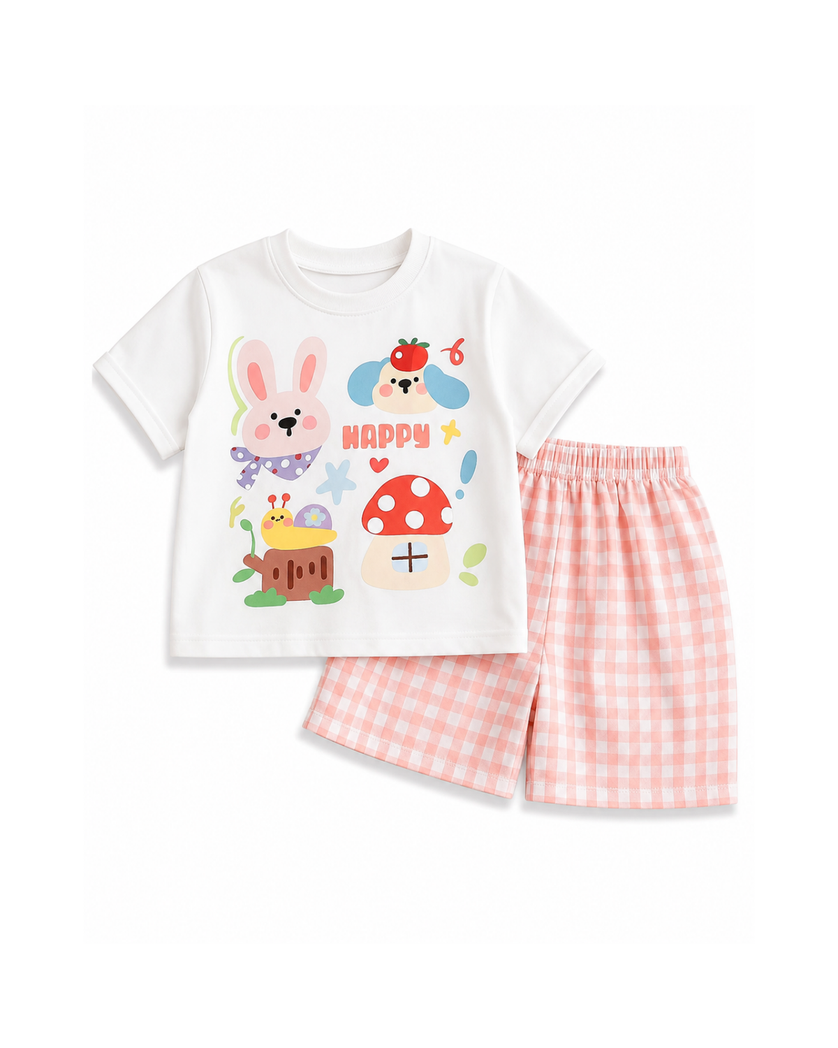 Sweet Treat Graphic T-Shirt & Gingham Shorts Pyjamas