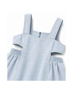Girls’ Light-Wash Denim Cut-Out Dress