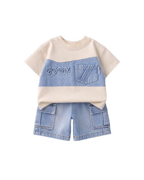 Blue Denim Jacket & Jogger Pants Boy's Set