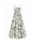 Botanical Print Bow-Front Beach Maxi Dress