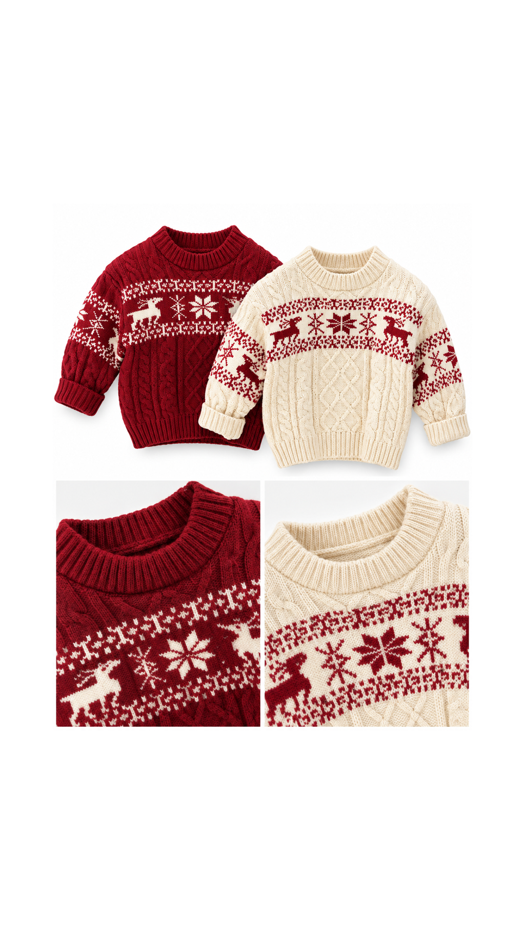 Nordic Reindeer Cable-Knit Sweater unisex