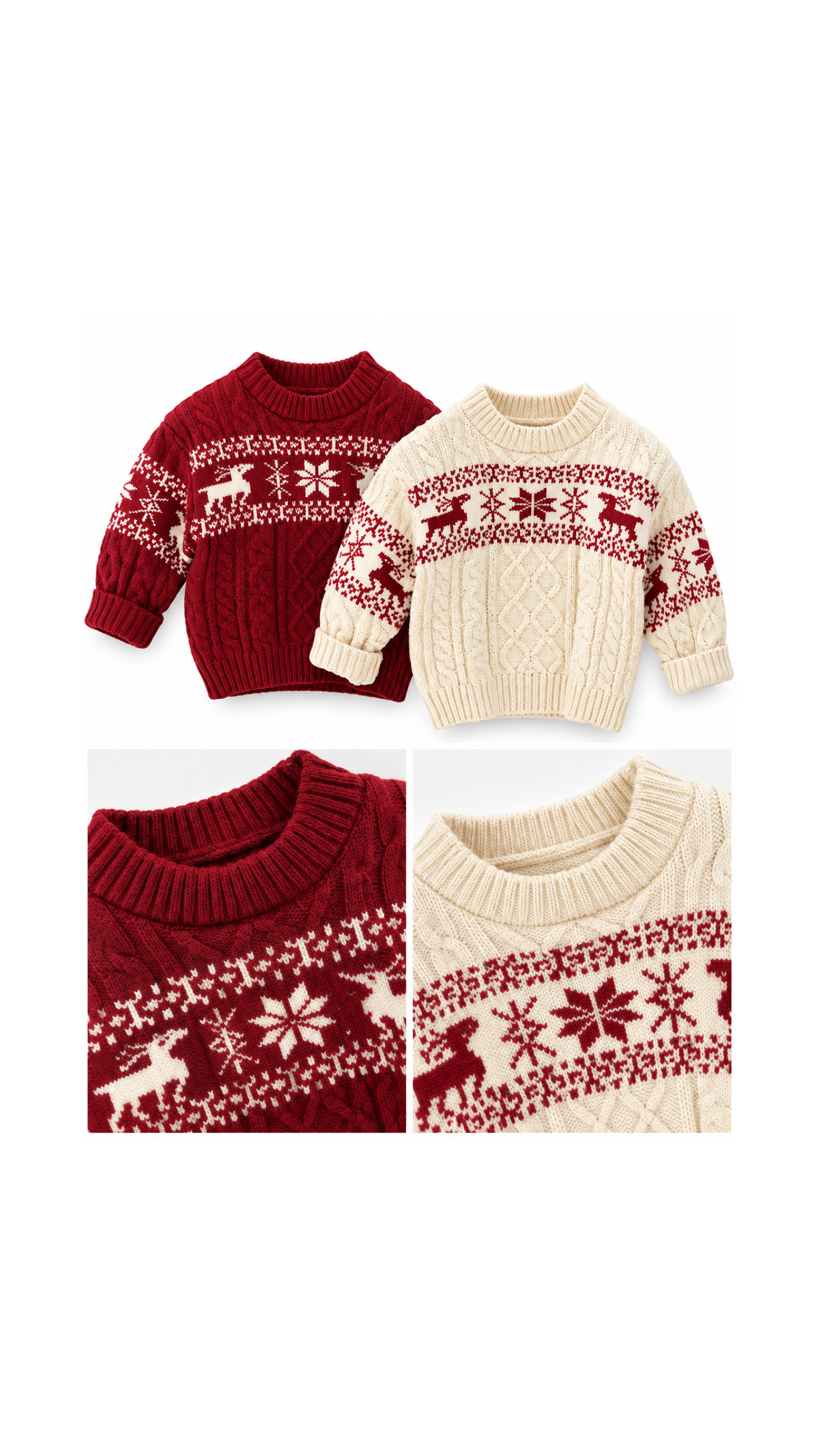 Nordic Reindeer Cable-Knit Sweater unisex