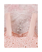 Eyelet Embroidered Crop Top & Bow Shorts Girl's Set