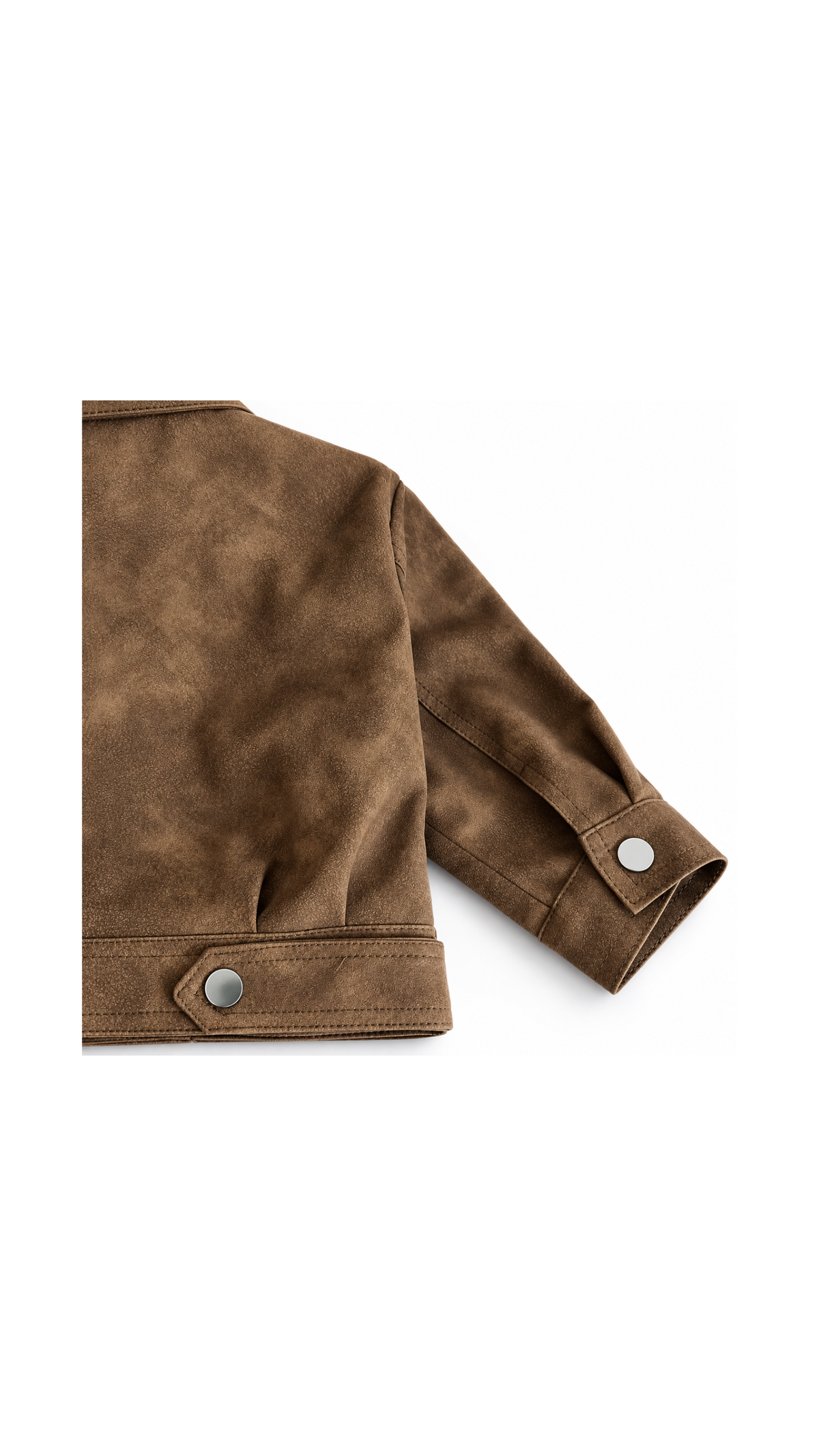 Suede-Look Biker Jacket – Camel Brown Boy's jacket