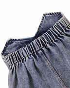 Sleek Ribbed Halter &  Denim Short Girl's Set