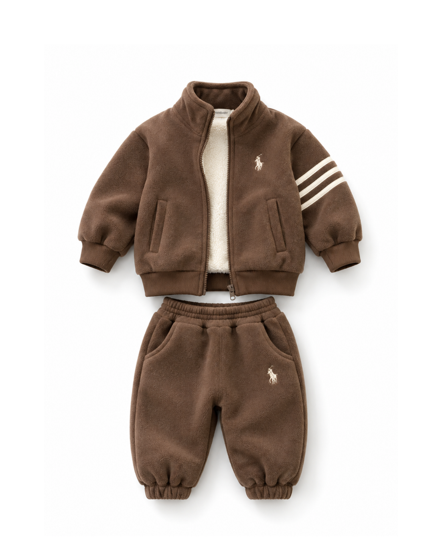 Cozy Sherpa-Lined Fleece Track Boy's Set