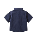 Short-Sleeve Cotton Button-Down  T-Shirt