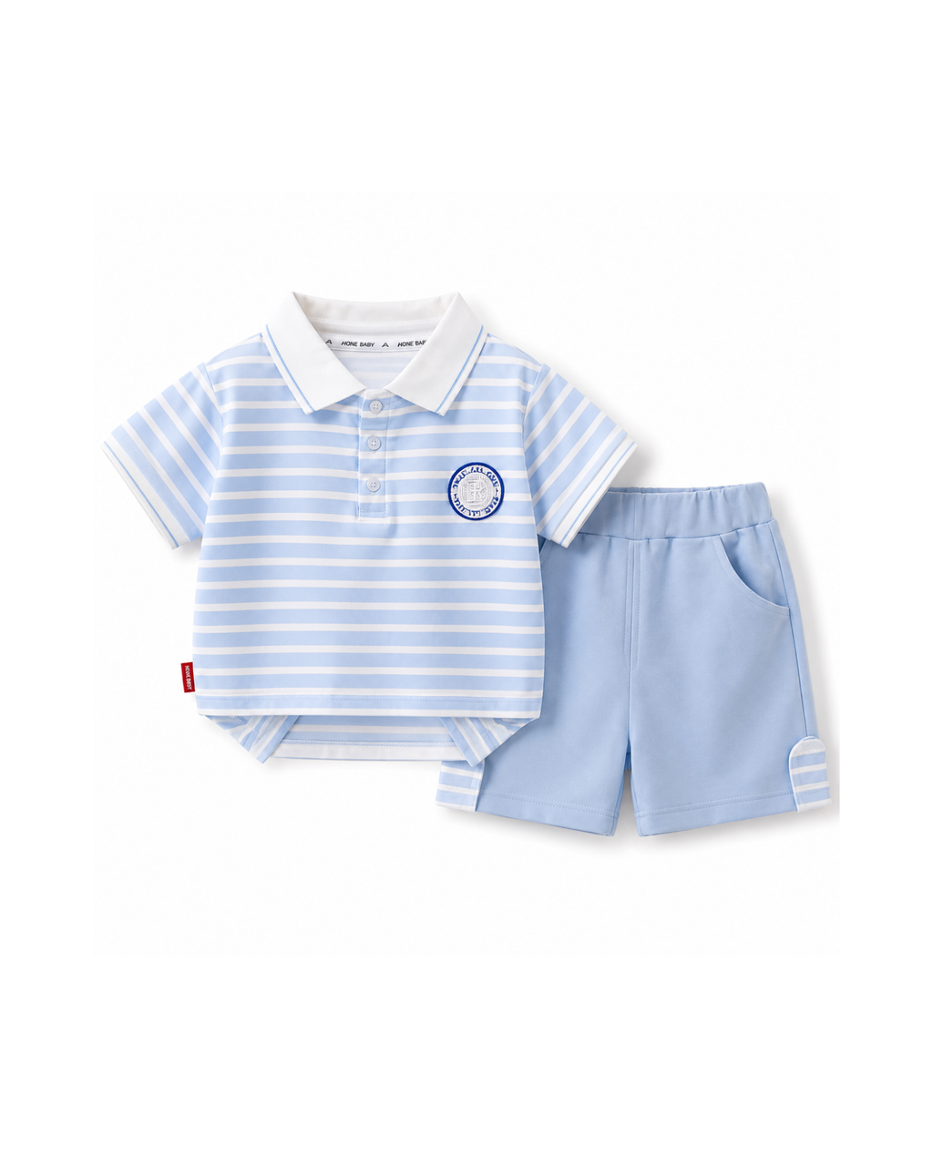 Striped Polo Shirt & Shorts Boy's Set