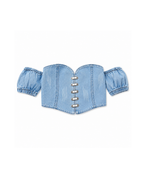 Off-Shoulder Denim Top & Distressed Wide-Leg Jeans  Girl's Set