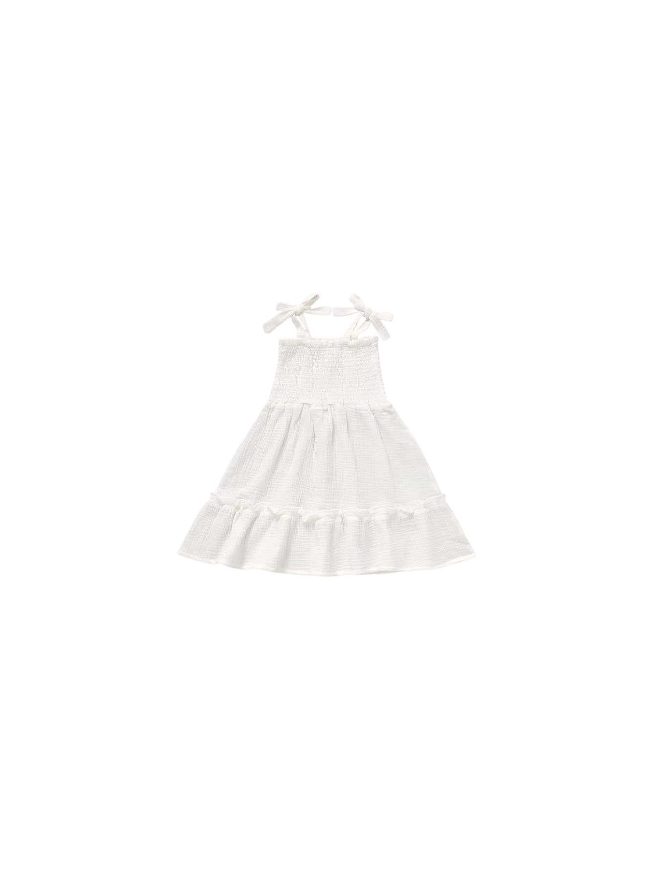 Smocked Bow-Strap Sundress Dress