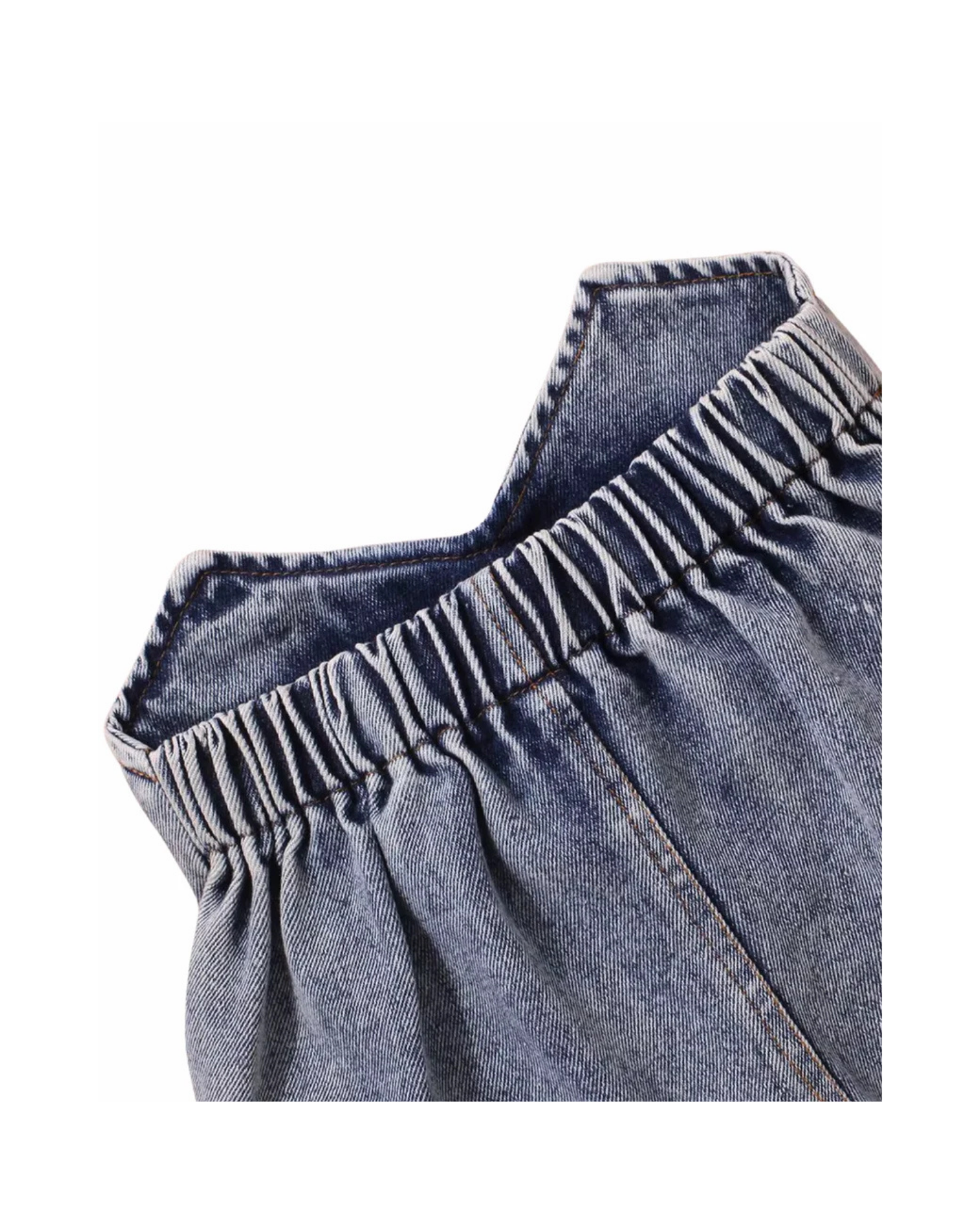 Sleek Ribbed Halter &  Denim Short Girl's Set