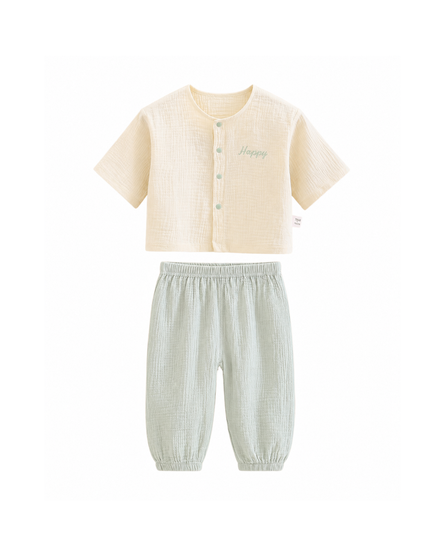 Lounge Set – Cute Puppy Graphic Button-Up Top & Trousers Boy's Set