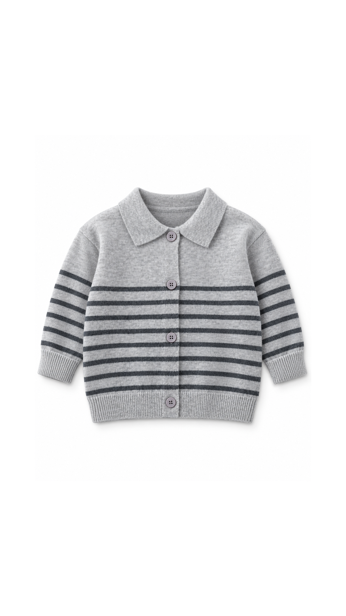 Striped Collared Button-Up Cardigan  Boy's Jacket