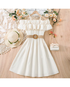 Elegant Off-Shoulder Summer Ruffle Dress