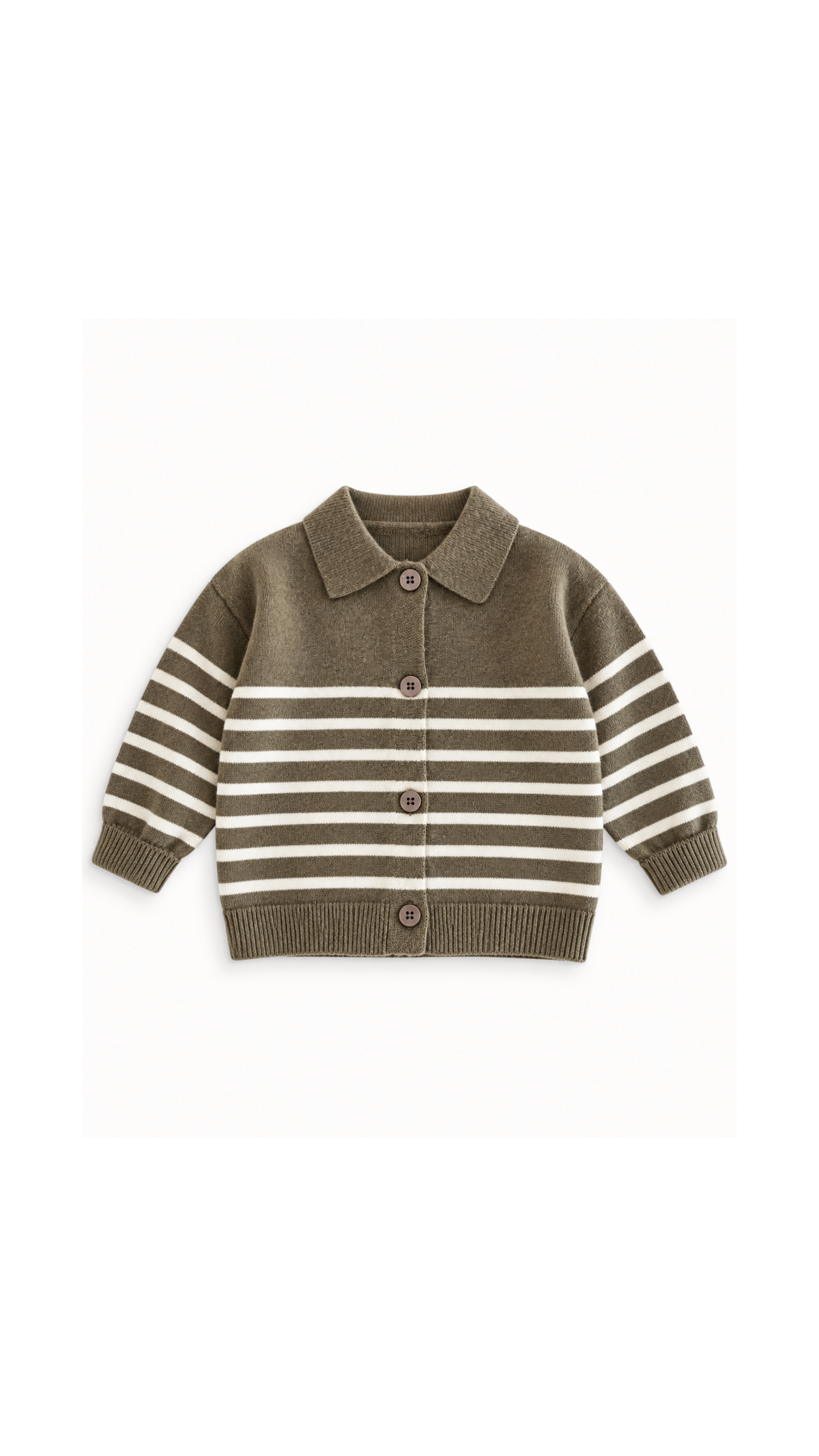 Striped Collared Button-Up Cardigan  Boy's Jacket
