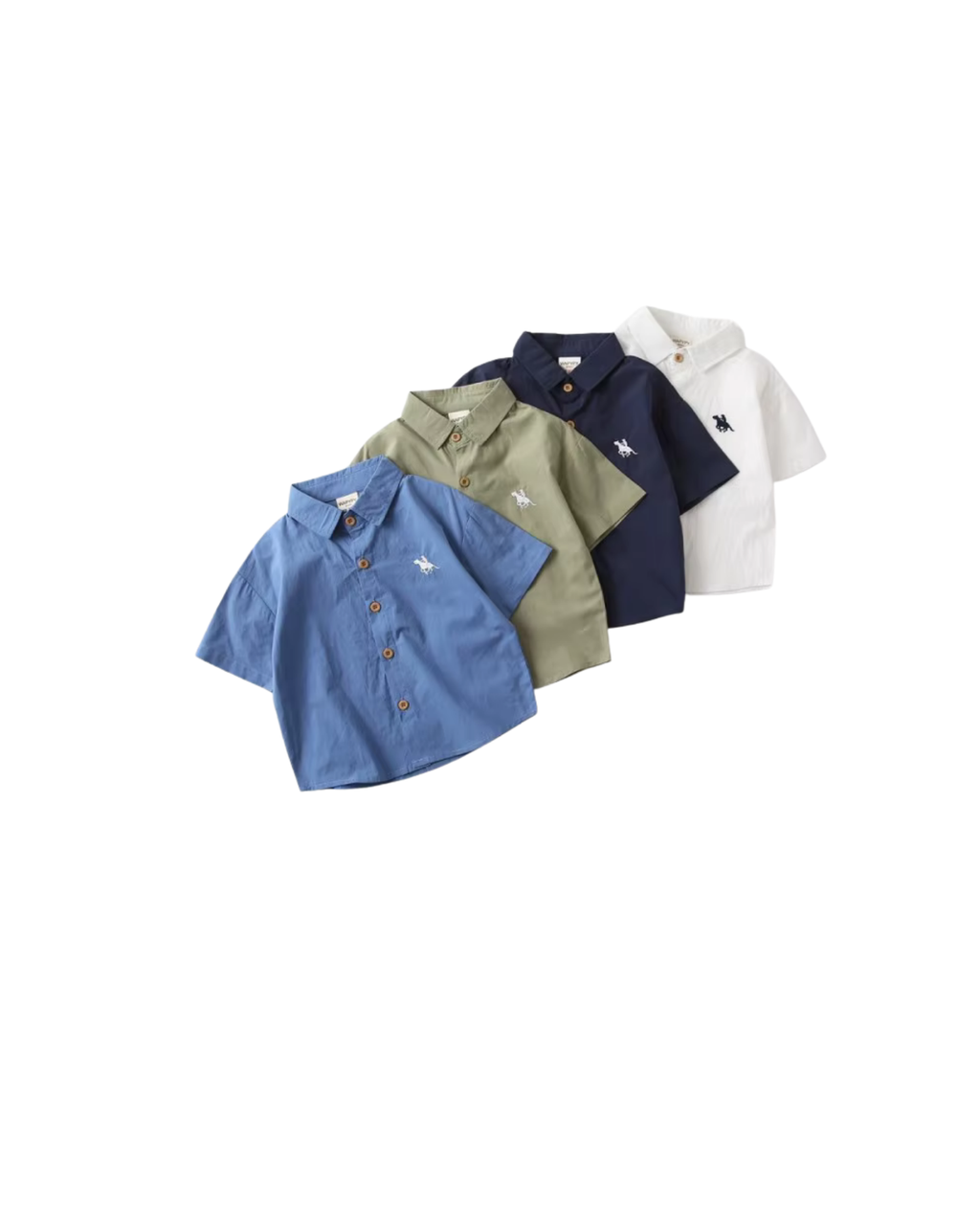 Short-Sleeve Cotton Button-Down  T-Shirt
