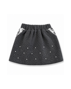 Pearl-Embellished Lace Jacket & Skirt Girl's Set