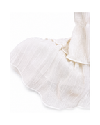 Girls’ White Tiered Dress & Polka-Dot Denim Vest Set