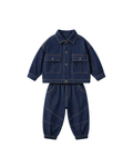 Patchwork T-Shirt & Denim Cargo Shorts Boy's Set
