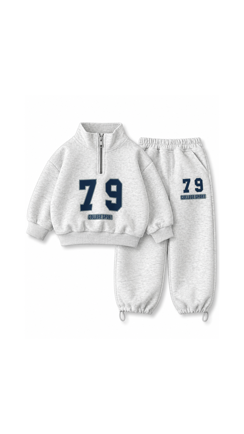 College Sport Quarter-Zip Sweatshirt and Jogger Boy's Set