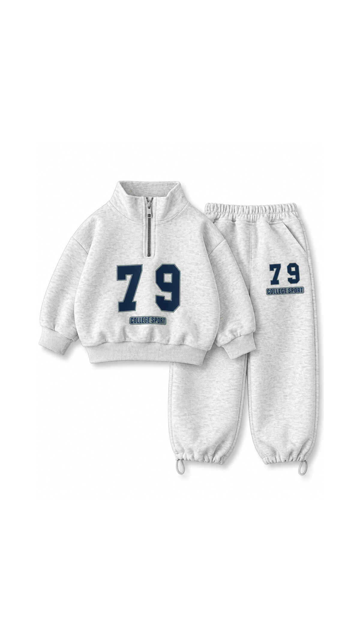 College Sport Quarter-Zip Sweatshirt and Jogger Boy's Set