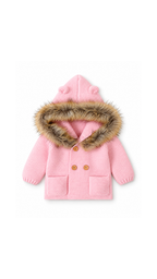 Baby Faux Fur Hooded Knit Coat Boy's coats