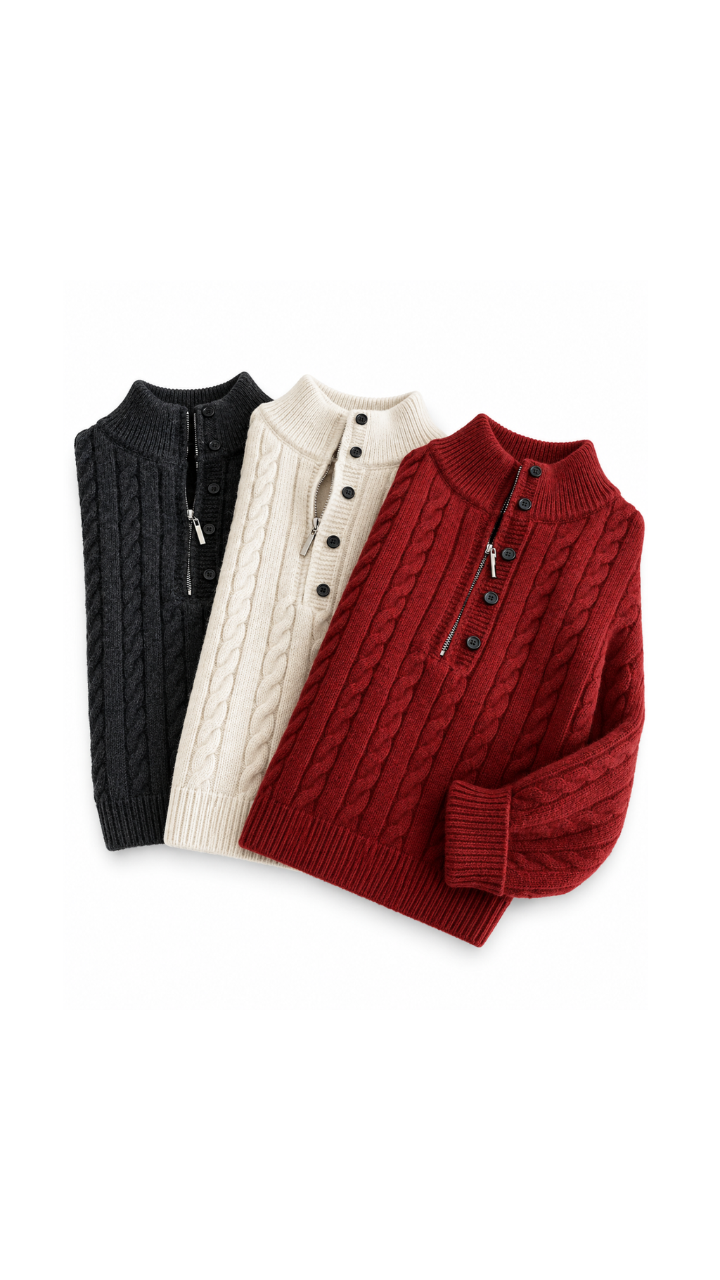 Cable-Knit Quarter-Zip  Boy's Sweater