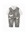 Denim Vest, Shirt & Jeans Three-Piece  Boy's Set