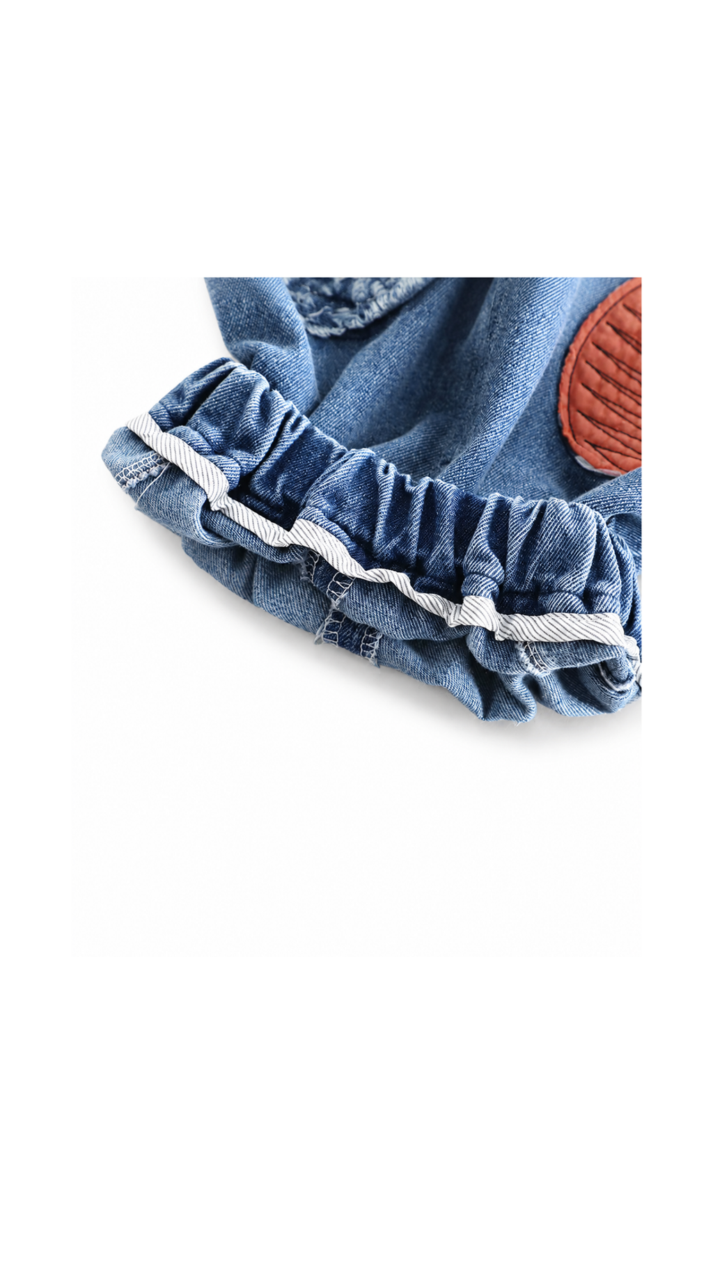 Bear Pocket T-Shirt & Patchwork Denim Shorts Boy's Set