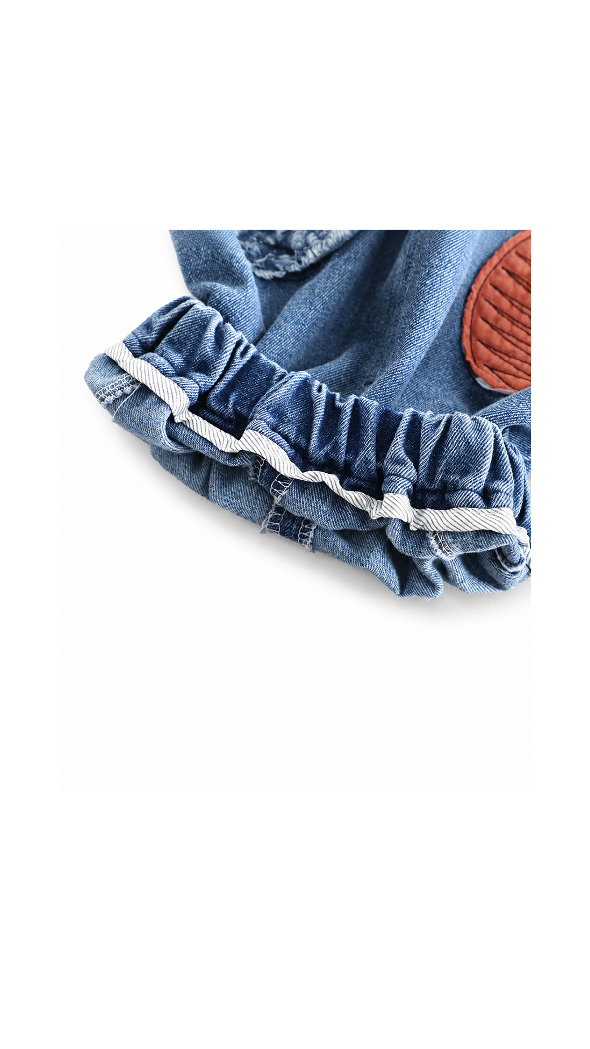 Bear Pocket T-Shirt & Patchwork Denim Shorts Boy's Set