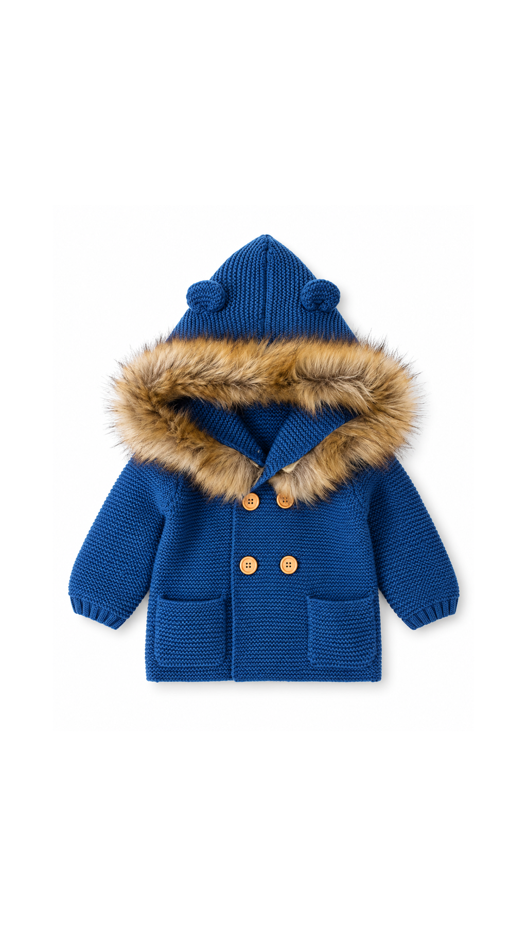Baby Faux Fur Hooded Knit Coat Boy's coats