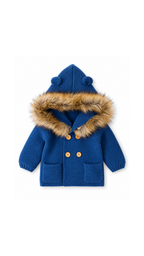 Baby Faux Fur Hooded Knit Coat Boy's coats