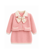 Bow-Detail Knitted Cardigan  Girl's Set