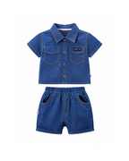 Classic Denim Shirt & Shorts Boy's Set