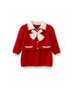 Bow-Detail Knitted Cardigan  Girl's Set