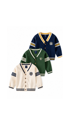 Varsity V-Neck Knitted Cardigan Boys Tshirt