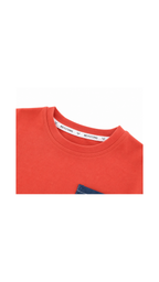 Bear Pocket T-Shirt & Patchwork Denim Shorts Boy's Set