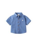 Short-Sleeve Cotton Button-Down  T-Shirt