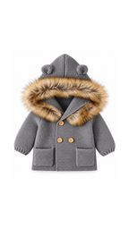 Baby Faux Fur Hooded Knit Coat Boy's coats